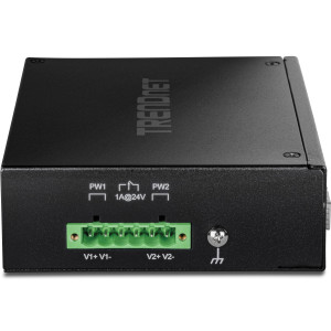 TRENDnet TI-G62 7-Port Ethernet Switch, 5 Gigabit ethernet and 2 Gigabit SFP ports, 14 Gbps switching capacity, DIN-rail/wall mount